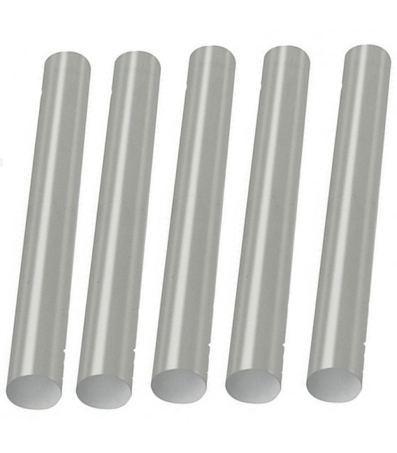 Set 5 Barres de Cola Transparent/Blanc 7,5 x 100 mm.
