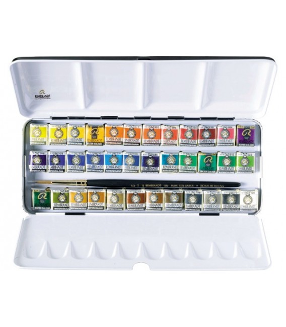 Caixa aquarel.la metall Rembrandt set de luxe 36 pastilles