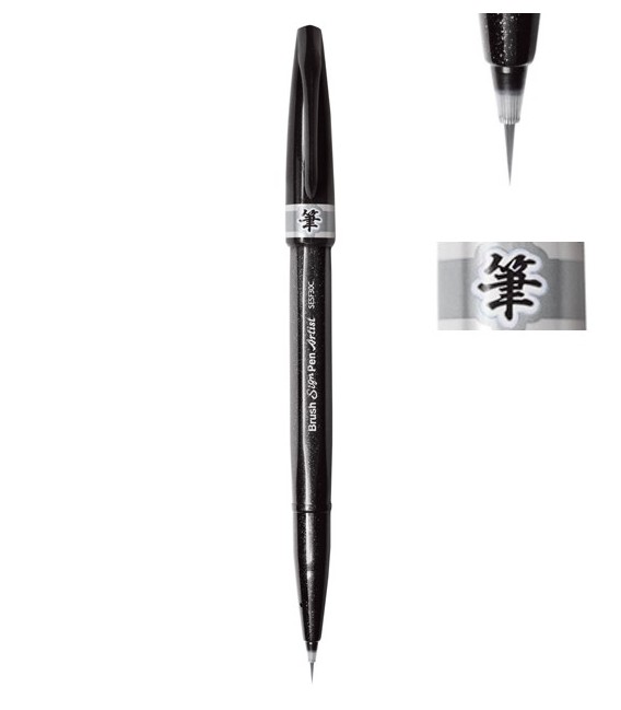 Gris Rotulador Pentel Sign Pen Artist