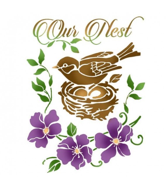 Plantillas - Stencils 15x20 Bird nest KSD299