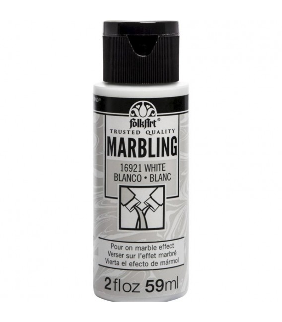 16921 Blanc Peinture acrylique FolkArt Marbling pour marbrure 59 ml.