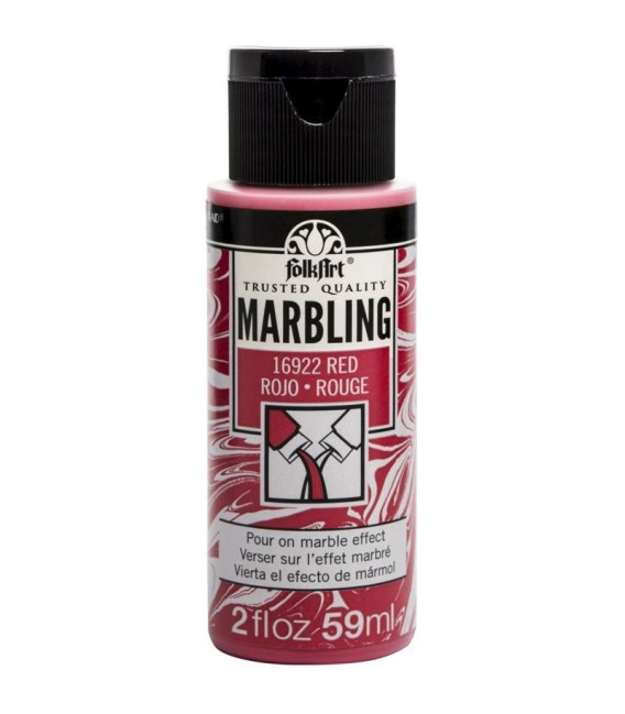 16922 Red Pittura acrilica FolkArt Marbling per marmorizzazione 59 ml.