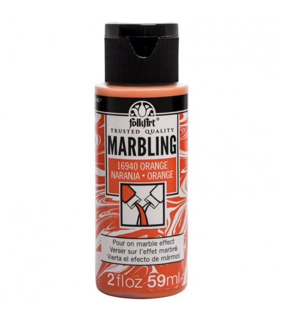 16940 Orange Pittura acrilica FolkArt Marbling per marmorizzazione 59 ml.