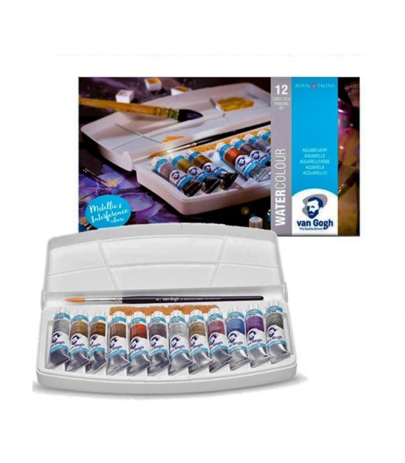 Caixa Aquarel.la Van Gogh Metallic & Interference set plastic 12 tubs