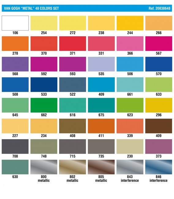 Caixa Aquarel.la Van Gogh set metal-lic 48 pastilles