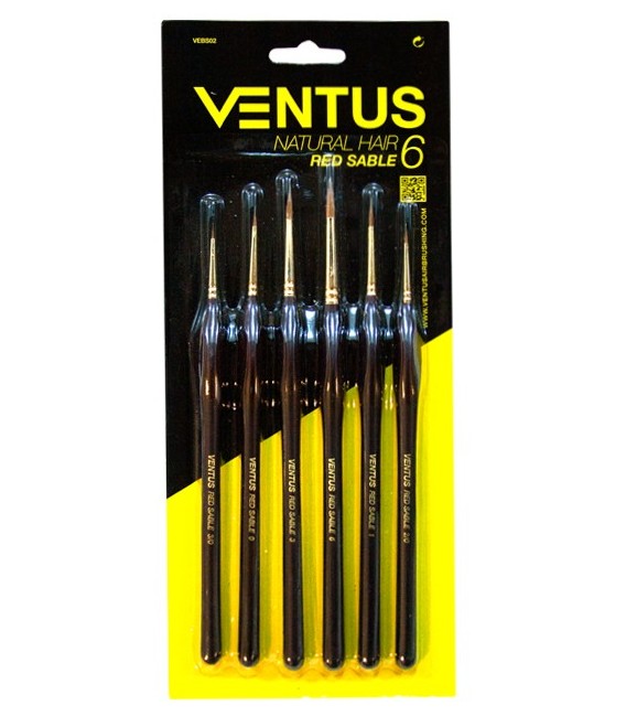Set 6 pinceles Marta Roja Ventus