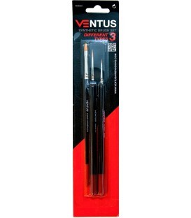 Set 3 pinceaux Poil Synthetique Toray Ventus