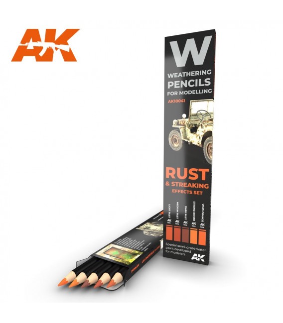 AK10041 Set 5 crayons weathering Rust and Streaking