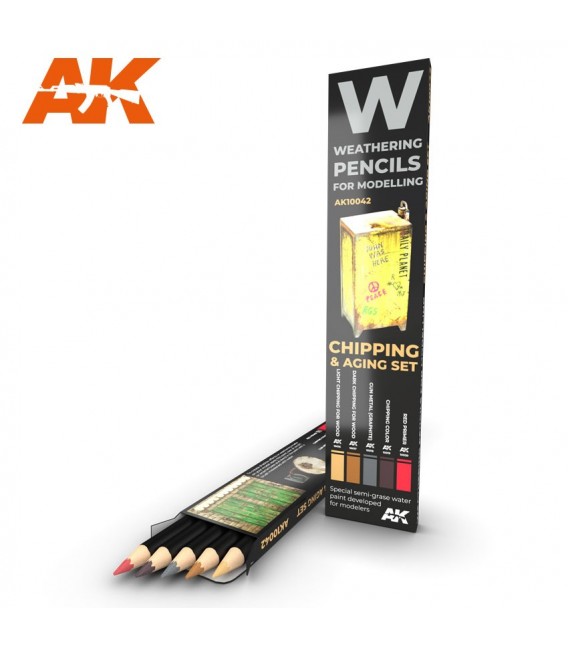 AK10042 Set 5 crayons weathering Chipping and Aging