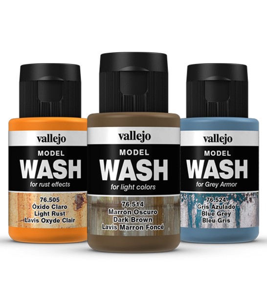 Acrylic washes Vallejo Model Wash.