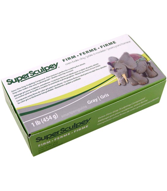 Super Sculpey Extra Firm Texture Gray Compound Sculpting Oven Bake Clay -  1lb