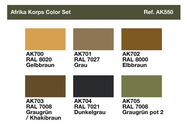 AK550 Afrika Korps Color Set 6 u. 17 ml.